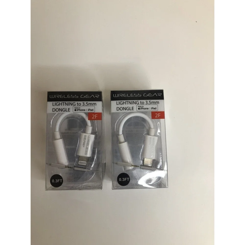 Wireless Gear 3.5mm 2F‎ Headphone Adapter for iPhone iPad #TB1119 (2-Pack)
